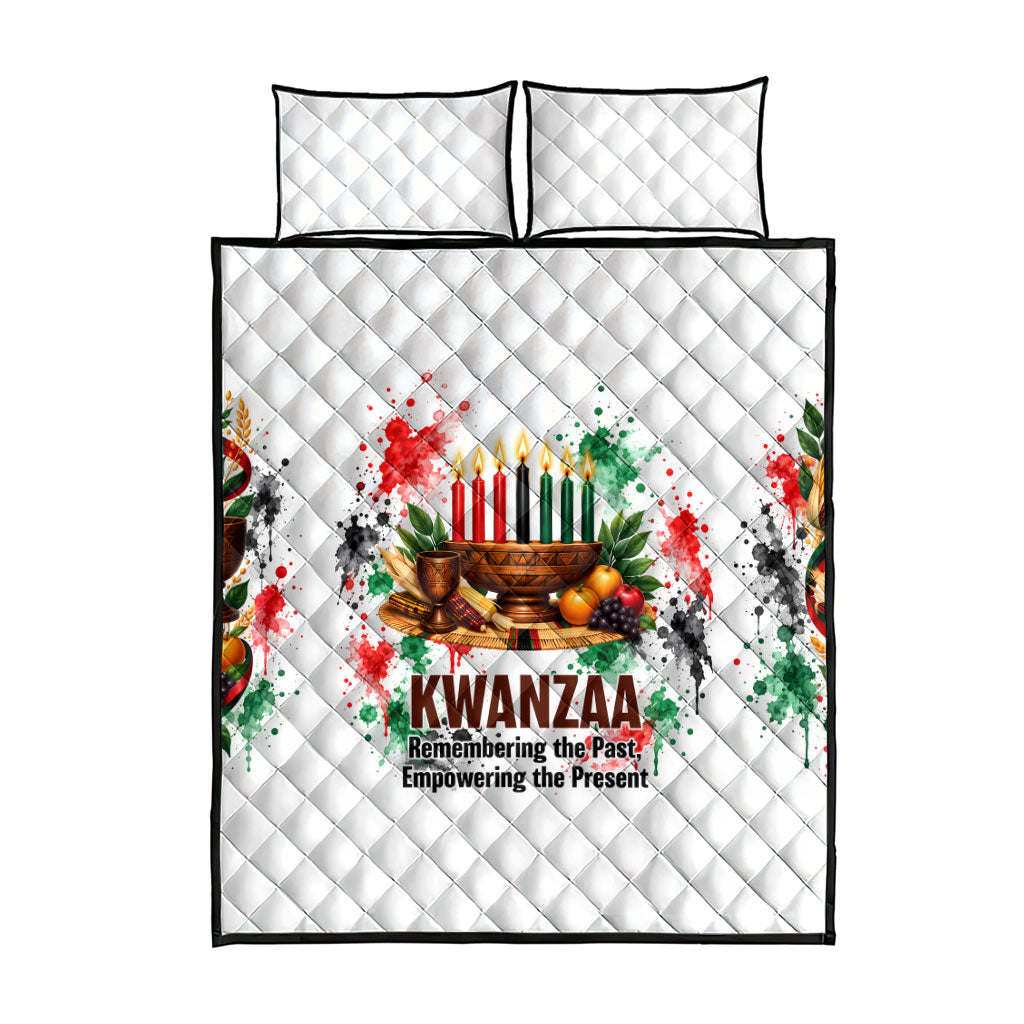 Kwanzaa Pan African Quilt Bed Set - Mishumaa Saba - Black History - Watercolor Art