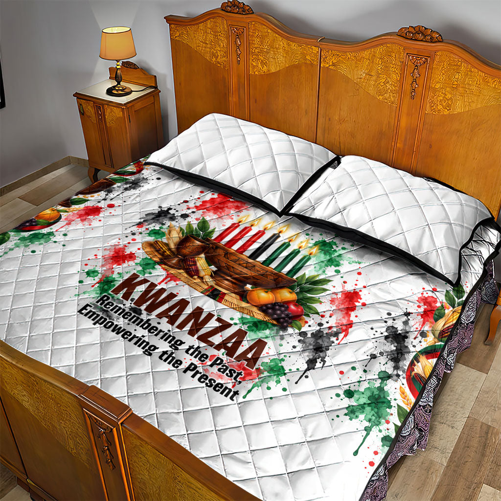 Kwanzaa Pan African Quilt Bed Set - Mishumaa Saba - Black History - Watercolor Art