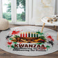 Kwanzaa Pan African Round Carpet - Mishumaa Saba - Black History - Watercolor Art