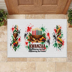 Kwanzaa Pan African Rubber Doormat - Mishumaa Saba - Black History - Watercolor Art