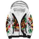 Kwanzaa Pan African Sherpa Hoodie - Mishumaa Saba - Black History - Watercolor Art