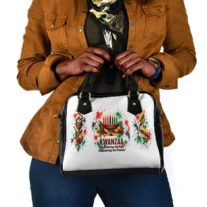 Kwanzaa Pan African Shoulder Handbag - Mishumaa Saba - Black History - Watercolor Art