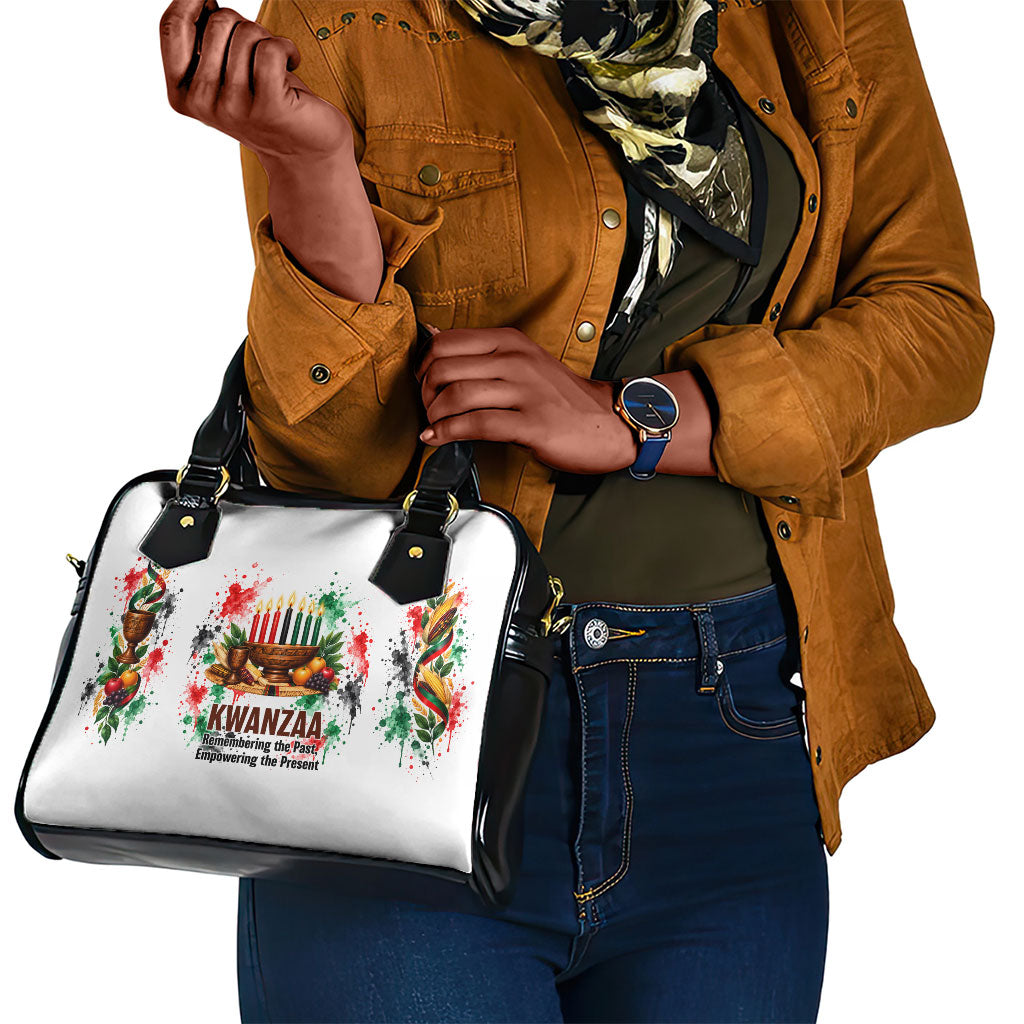 Kwanzaa Pan African Shoulder Handbag - Mishumaa Saba - Black History - Watercolor Art