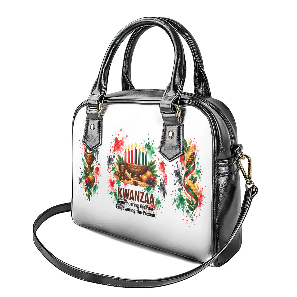 Kwanzaa Pan African Shoulder Handbag - Mishumaa Saba - Black History - Watercolor Art