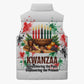 Kwanzaa Pan African Sleeveless Puffer Jacket - Mishumaa Saba - Black History - Watercolor Art