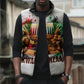 Kwanzaa Pan African Sleeveless Puffer Jacket - Mishumaa Saba - Black History - Watercolor Art