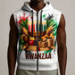 Kwanzaa Pan African Sleeveless Zip Hoodie - Mishumaa Saba - Black History - Watercolor Art