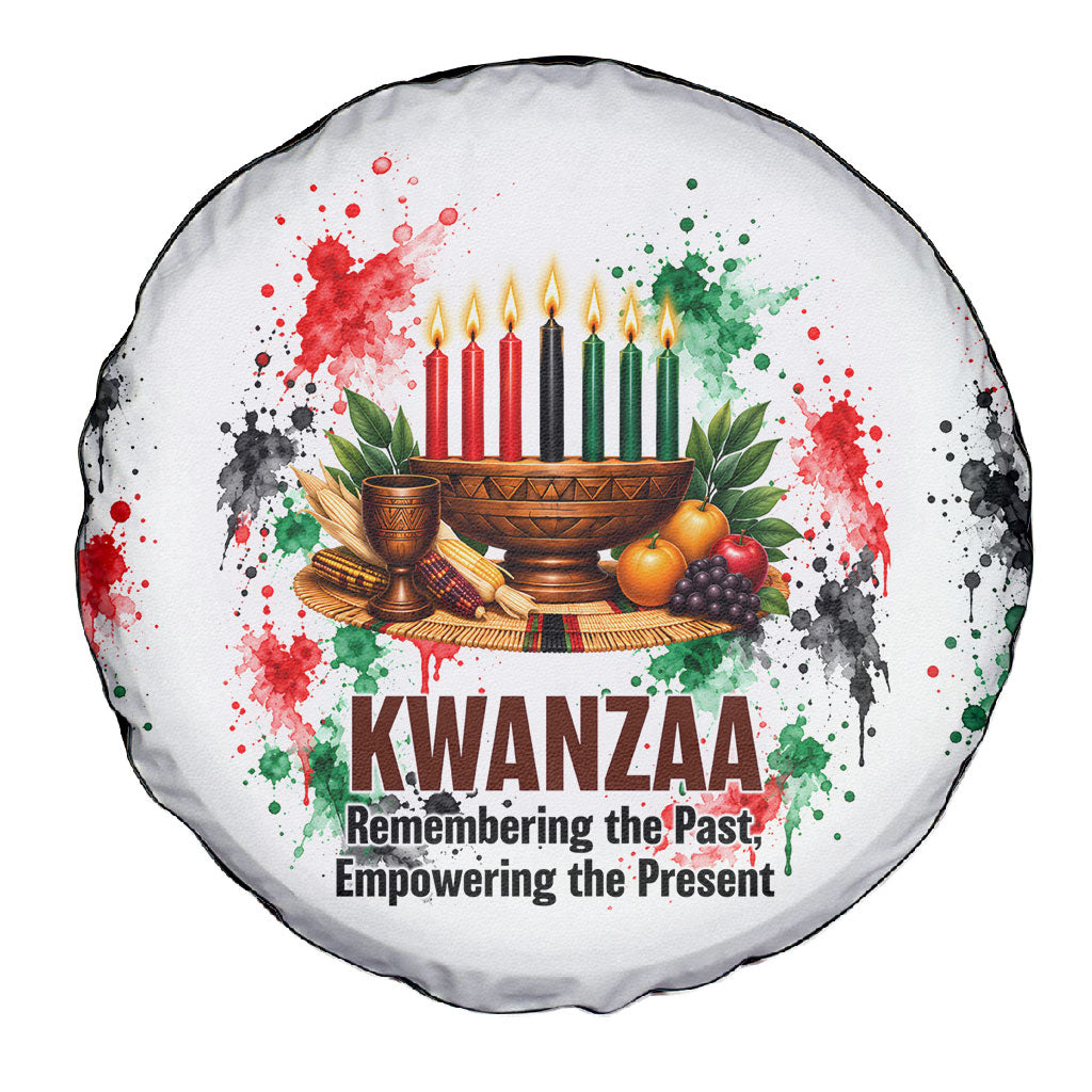Kwanzaa Pan African Spare Tire Cover - Mishumaa Saba - Black History - Watercolor Art