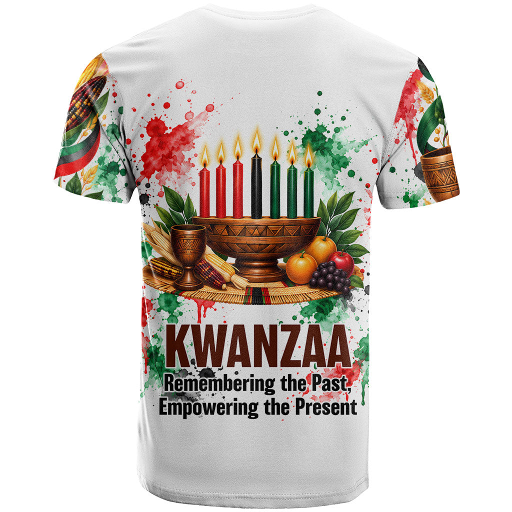 Kwanzaa Pan African T shirt - Mishumaa Saba - Black History - Watercolor Art