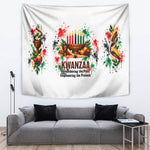Kwanzaa Pan African Tapestry - Mishumaa Saba - Black History - Watercolor Art