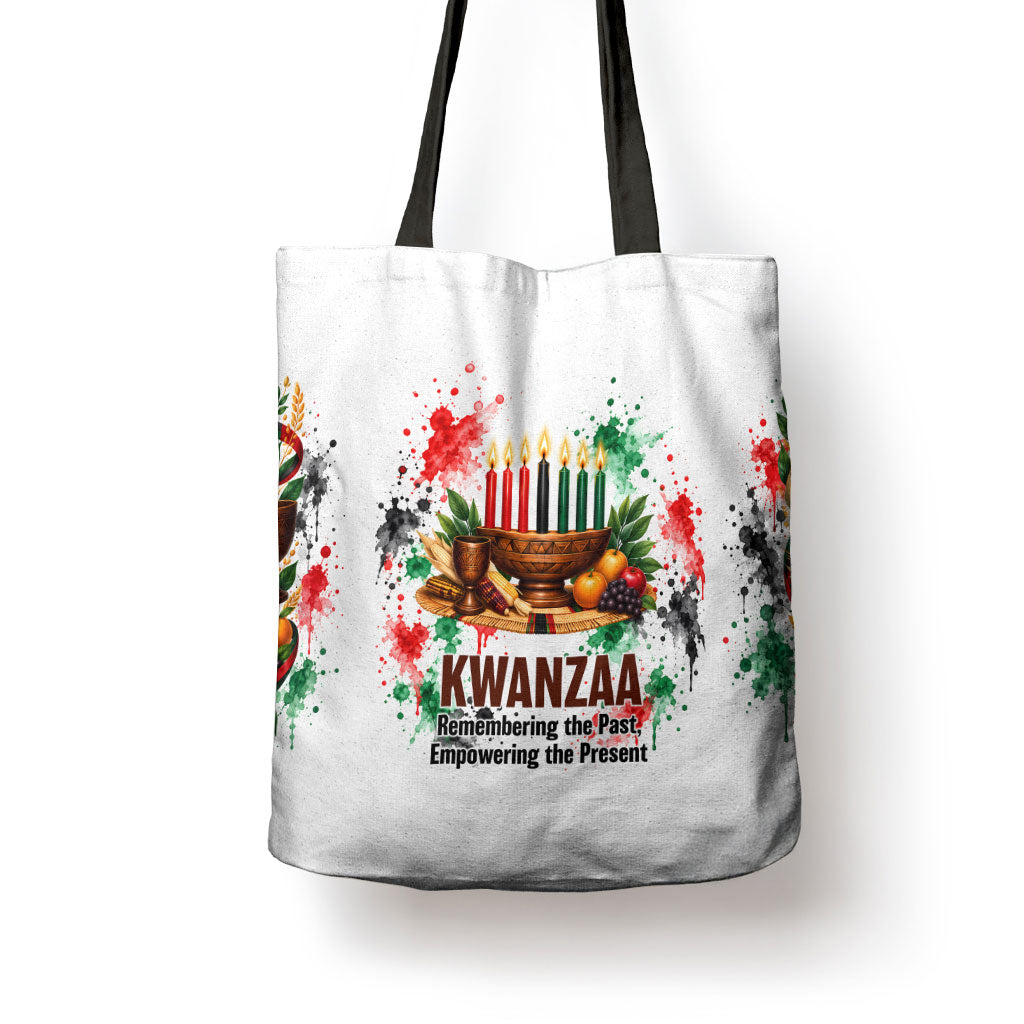 Kwanzaa Pan African Tote Bag - Mishumaa Saba - Black History - Watercolor Art