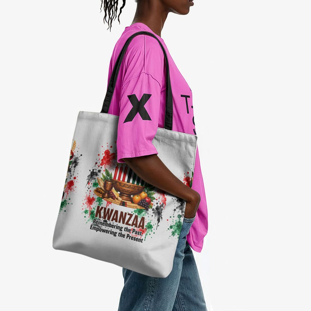 Kwanzaa Pan African Tote Bag - Mishumaa Saba - Black History - Watercolor Art