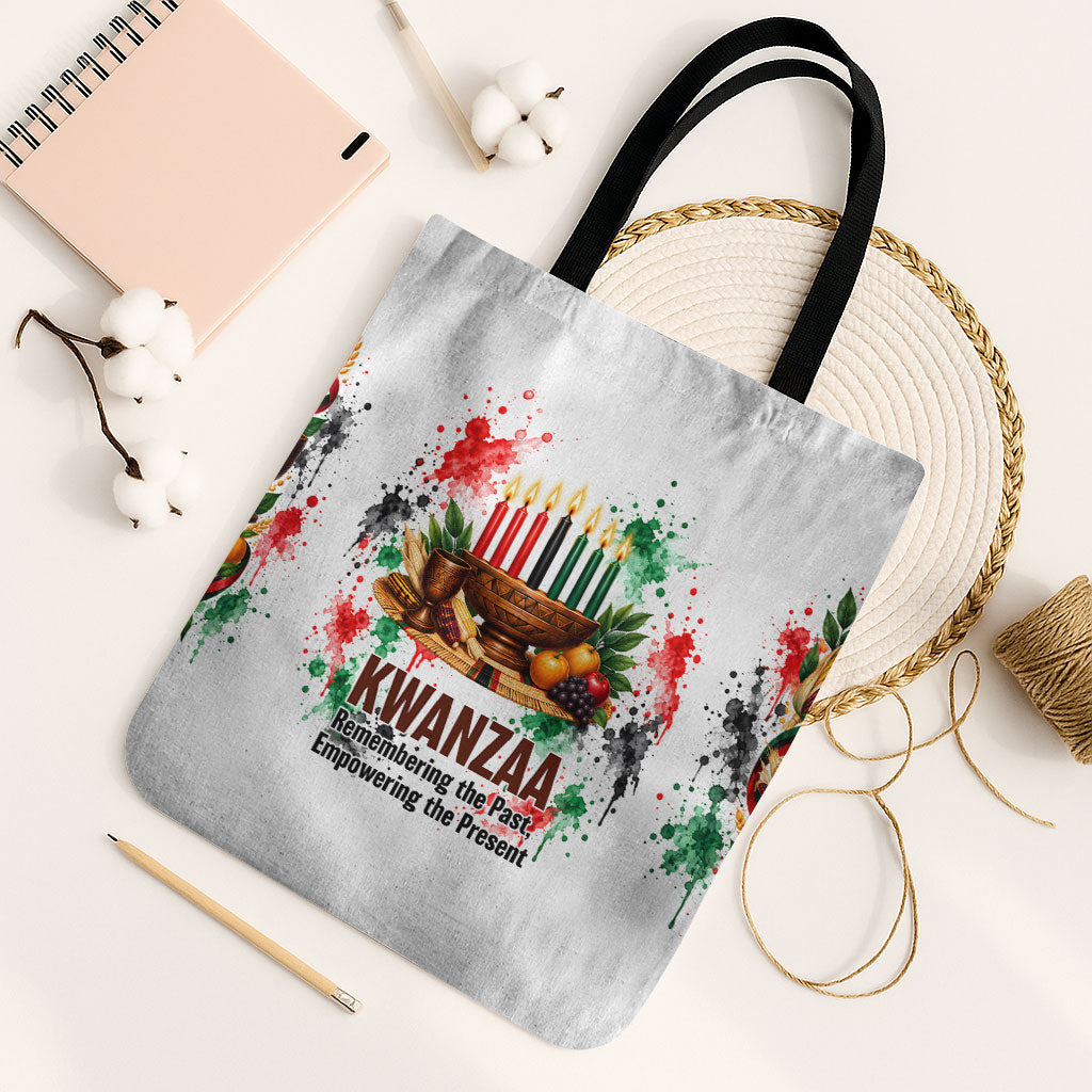 Kwanzaa Pan African Tote Bag - Mishumaa Saba - Black History - Watercolor Art