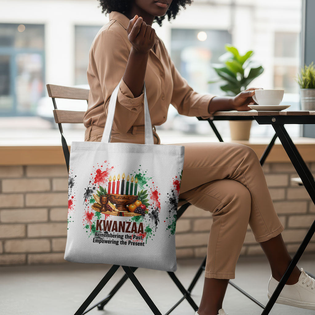 Kwanzaa Pan African Tote Bag - Mishumaa Saba - Black History - Watercolor Art