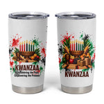 Kwanzaa Pan African Tumbler Cup - Mishumaa Saba - Black History - Watercolor Art