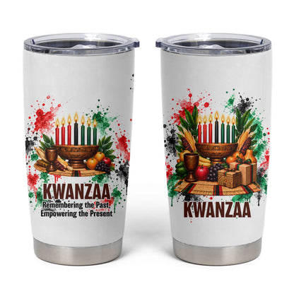 Kwanzaa Pan African Tumbler Cup - Mishumaa Saba - Black History - Watercolor Art