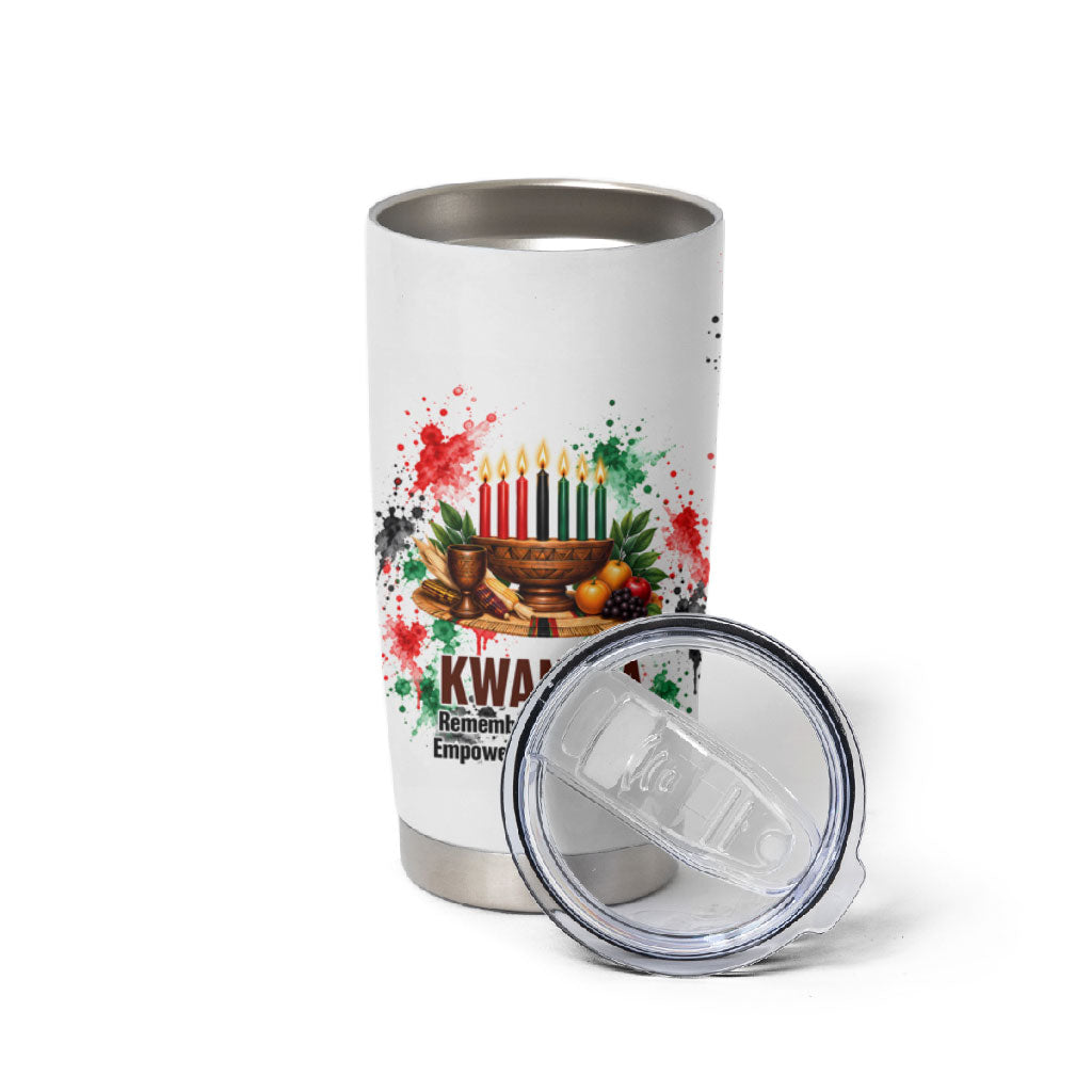Kwanzaa Pan African Tumbler Cup - Mishumaa Saba - Black History - Watercolor Art