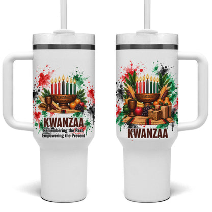 Kwanzaa Pan African Tumbler With Handle - Mishumaa Saba - Black History - Watercolor Art