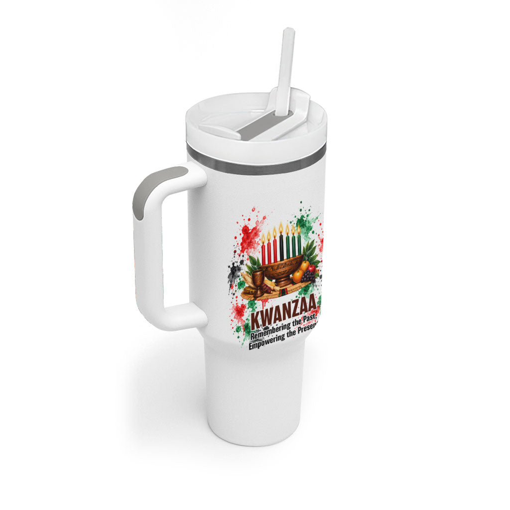 Kwanzaa Pan African Tumbler With Handle - Mishumaa Saba - Black History - Watercolor Art