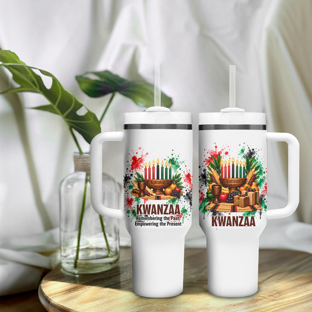 Kwanzaa Pan African Tumbler With Handle - Mishumaa Saba - Black History - Watercolor Art