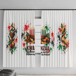 Kwanzaa Pan African Window Curtain - Mishumaa Saba - Black History - Watercolor Art