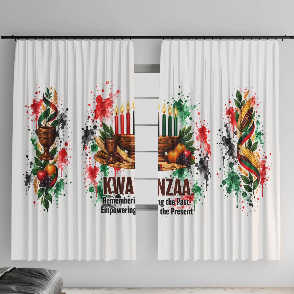 Kwanzaa Pan African Window Curtain - Mishumaa Saba - Black History - Watercolor Art