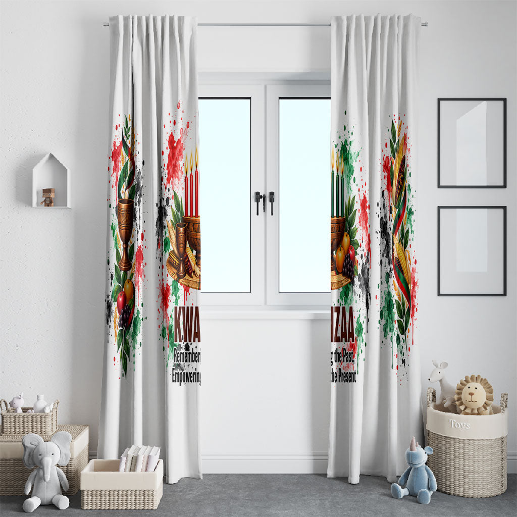 Kwanzaa Pan African Window Curtain - Mishumaa Saba - Black History - Watercolor Art