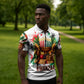 Kwanzaa Pan African Zipper Polo Shirt - Mishumaa Saba - Black History - Watercolor Art