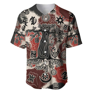 Adinkra Baobab Roots Baseball Jersey African Ancestral Spirit Design - African Pride
