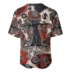 Adinkra Baobab Roots Baseball Jersey African Ancestral Spirit Design - African Pride