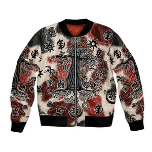 Adinkra Baobab Roots Bomber Jacket African Ancestral Spirit Design - African Pride