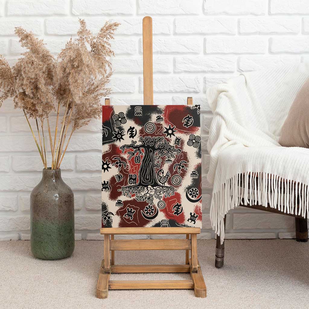Adinkra Baobab Roots Canvas Wall Art African Ancestral Spirit Design - African Pride