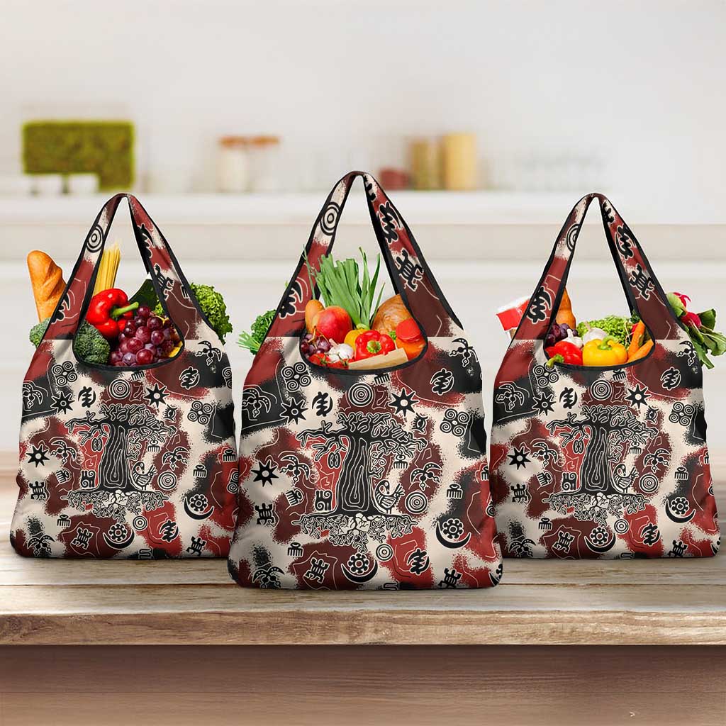 Adinkra Baobab Roots Grocery Bag African Ancestral Spirit Design - African Pride