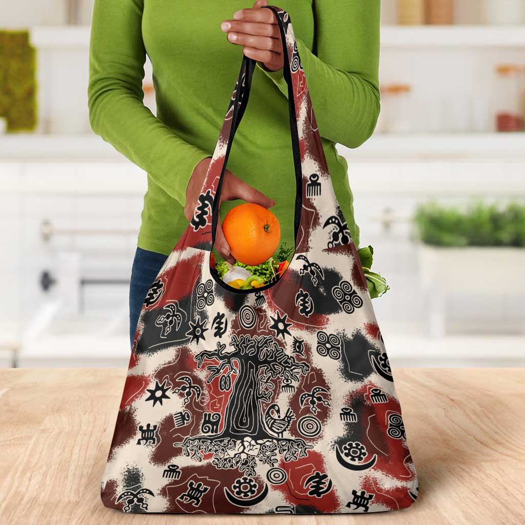 Adinkra Baobab Roots Grocery Bag African Ancestral Spirit Design - African Pride
