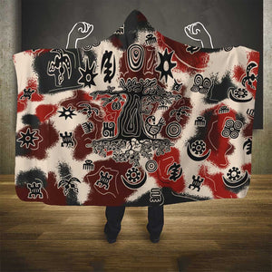 Adinkra Baobab Roots Hooded Blanket African Ancestral Spirit Design - African Pride