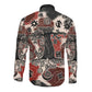 Adinkra Baobab Roots Long Sleeve Button Shirt African Ancestral Spirit Design - African Pride