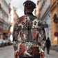 Adinkra Baobab Roots Long Sleeve Button Shirt African Ancestral Spirit Design - African Pride
