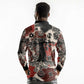 Adinkra Baobab Roots Long Sleeve Polo Shirt African Ancestral Spirit Design - African Pride
