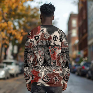 Adinkra Baobab Roots Long Sleeve Shirt African Ancestral Spirit Design - African Pride
