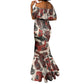 Adinkra Baobab Roots Mermaid Dress African Ancestral Spirit Design - African Pride