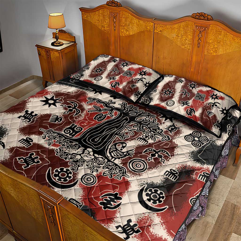 Adinkra Baobab Roots Quilt Bed Set African Ancestral Spirit Design - African Pride