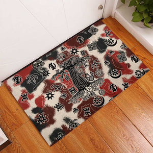 Adinkra Baobab Roots Rubber Doormat African Ancestral Spirit Design - African Pride