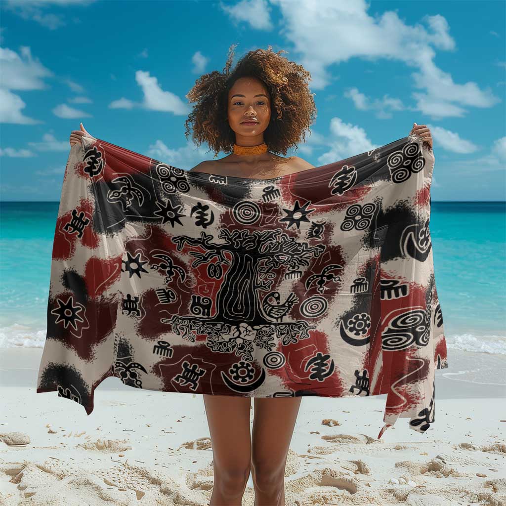 Adinkra Baobab Roots Sarong African Ancestral Spirit Design - African Pride