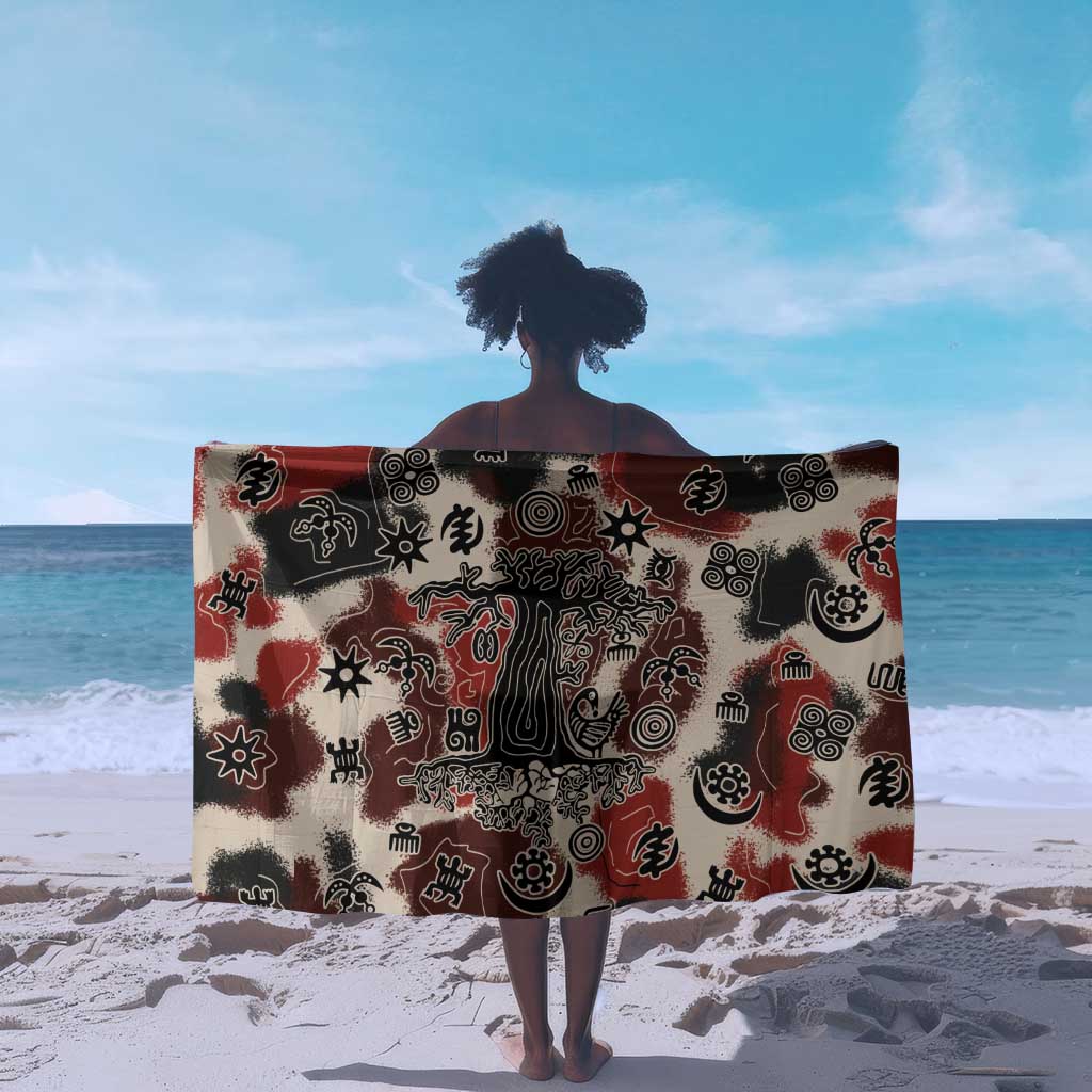 Adinkra Baobab Roots Sarong African Ancestral Spirit Design - African Pride