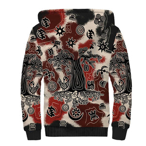 Adinkra Baobab Roots Sherpa Hoodie African Ancestral Spirit Design - African Pride
