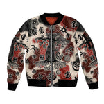 Adinkra Baobab Roots Sleeve Zip Bomber Jacket African Ancestral Spirit Design - African Pride