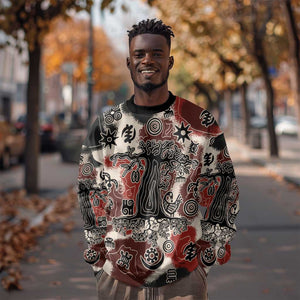Adinkra Baobab Roots Sweatshirt African Ancestral Spirit Design - African Pride