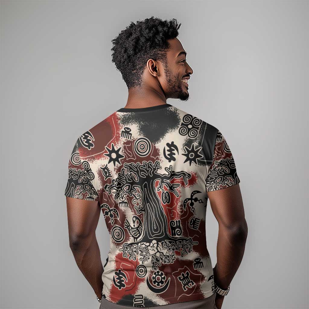 Adinkra Baobab Roots T shirt African Ancestral Spirit Design - African Pride