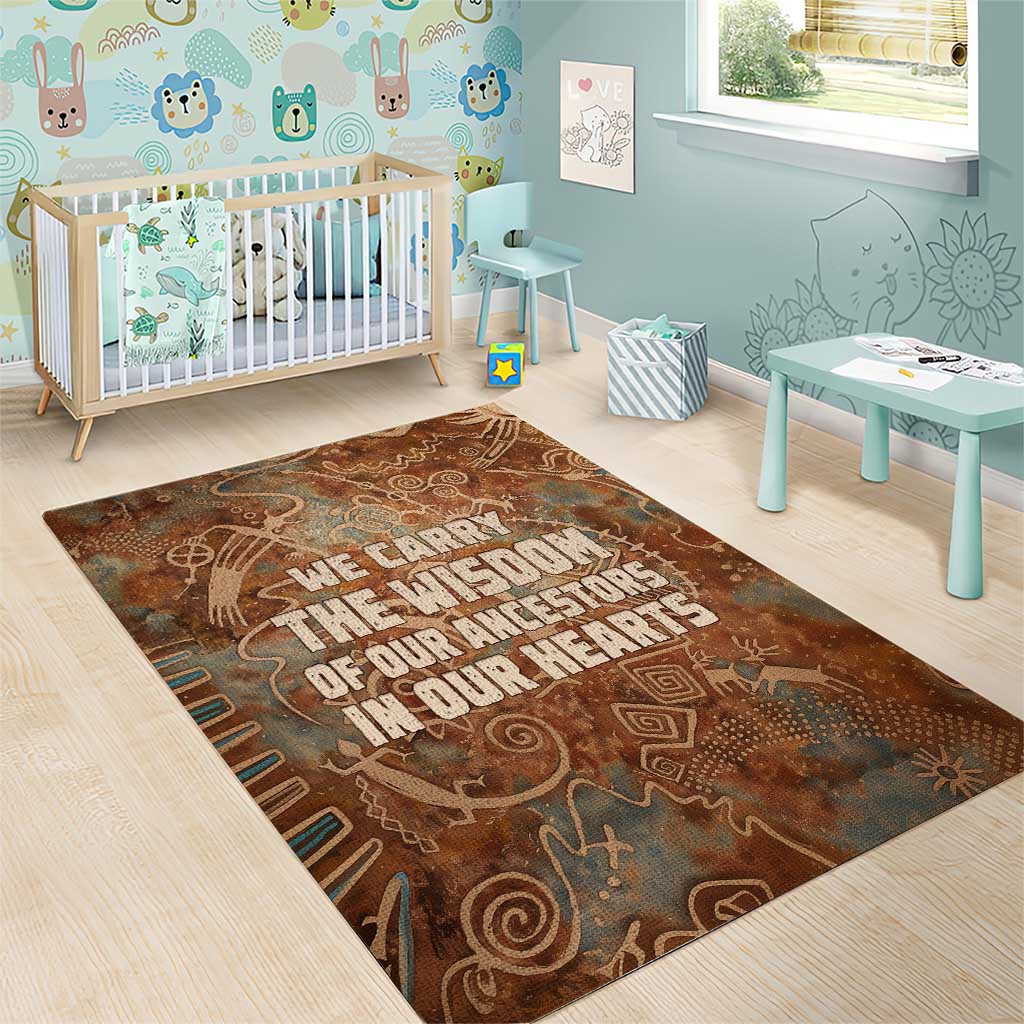 We Carry The Wisdom Area Rug Indigenous Spirit Quote Art - African Pride