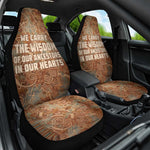 We Carry The Wisdom Car Seat Cover Indigenous Spirit Quote Art - African Pride